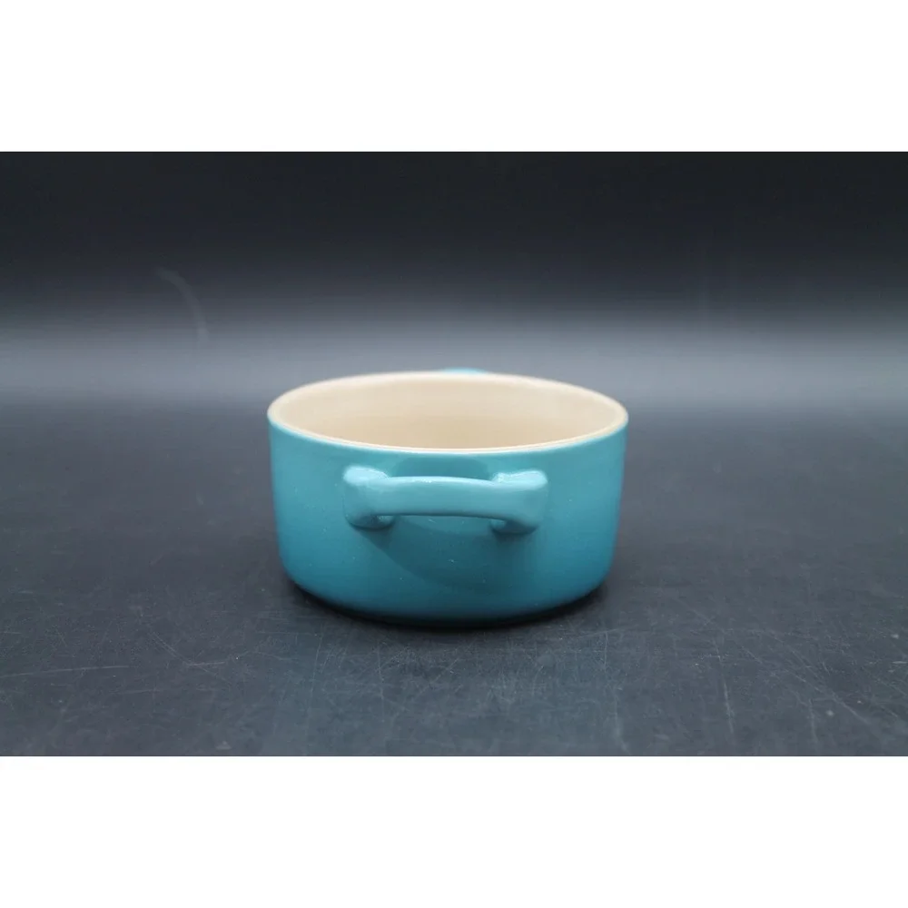 Le Creuset 8 Oz Caribbean Petite Round Individual Casserole Mini Cocotte Blue